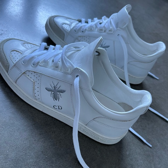 DIOR Women's White CD Bee Sneakers - Picture 1 of 4